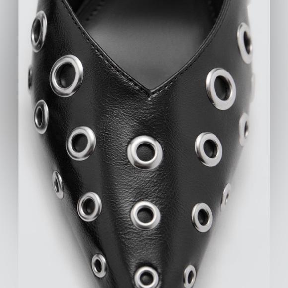 New Mango SLINGBACK SHOES WITH METALLIC DETAIL - Picture 3 of 5